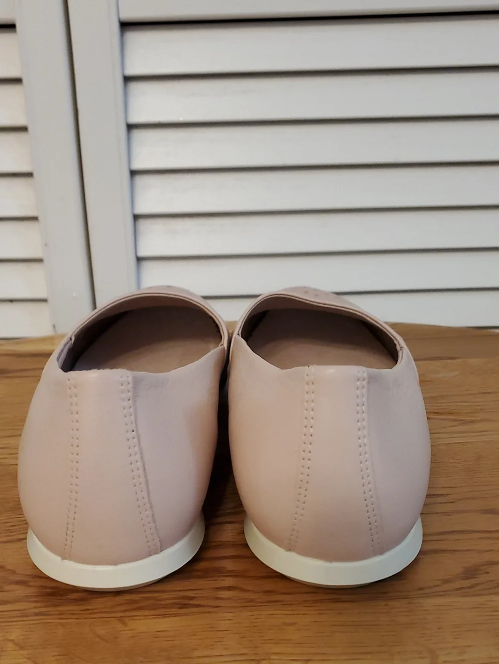 Ecco Pink Blush Touch Leather Ballerina Flats Loafers, Size 8